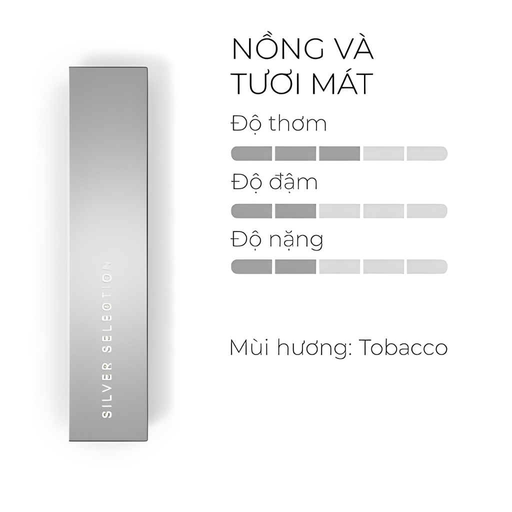 Thuốc Heets Kazakhstan vị truyền thống nặng vừa (Silver Selection)
